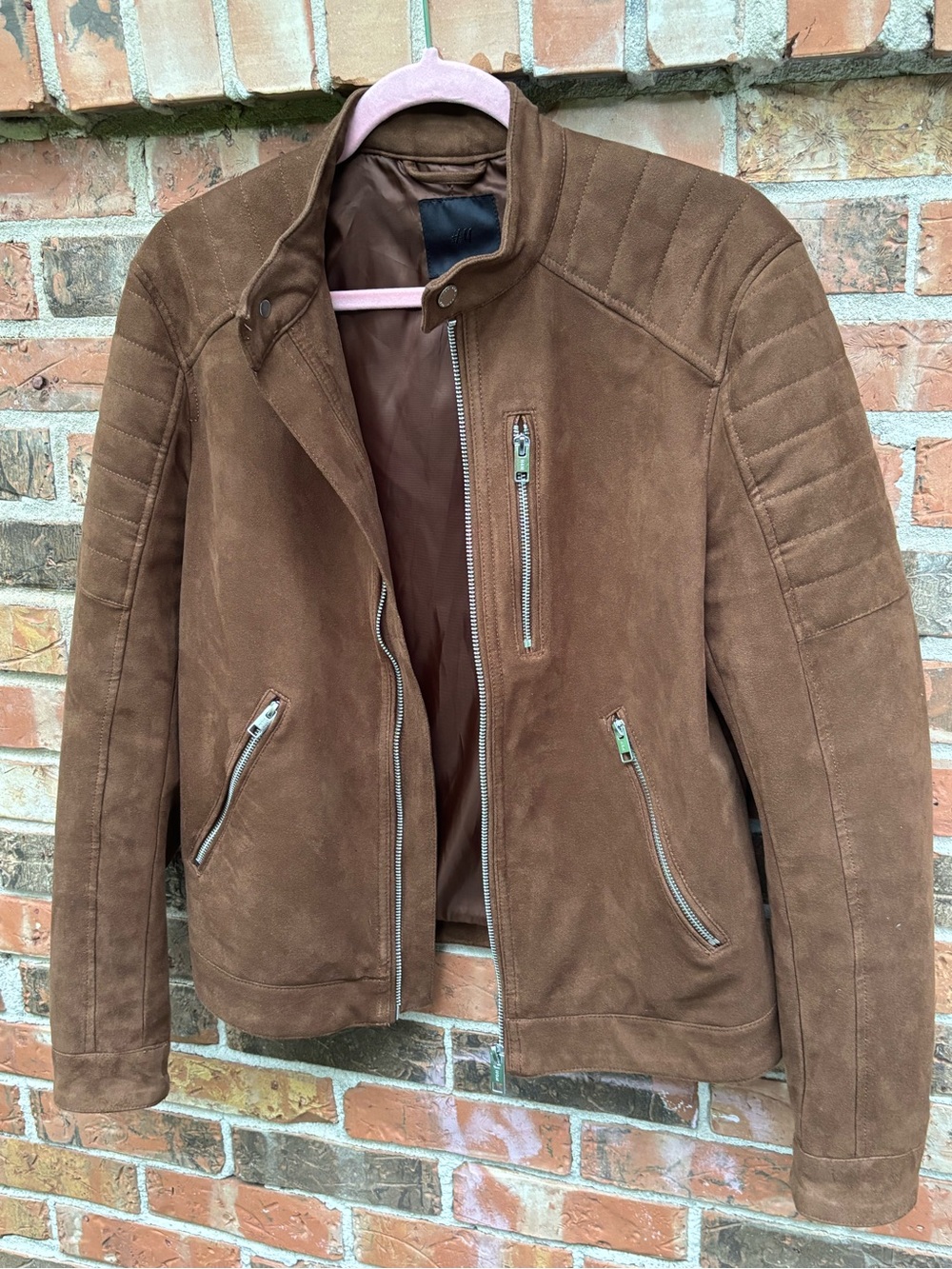 H&M Moto Jacket. Vegan Suede Fully Lined. Men’s Size Small